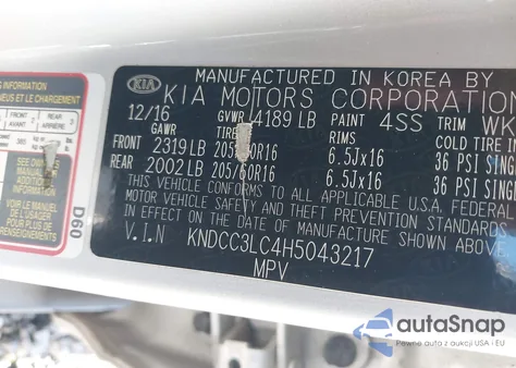 2017 Kia Niro Ex z USA, uszkodzony, nr VIN KNDCC3LC4H5043217